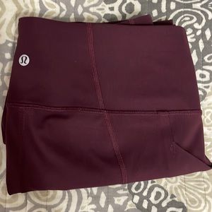 Lululemon Cropped Maroon Leggings with Mesh